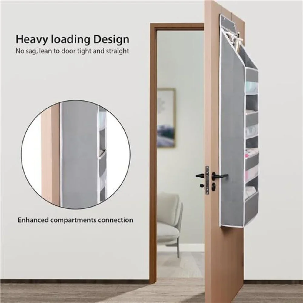 Gray Door Hanging Organizer Nursery Closet Cabinet Baby Storage with 4 Pockets‎